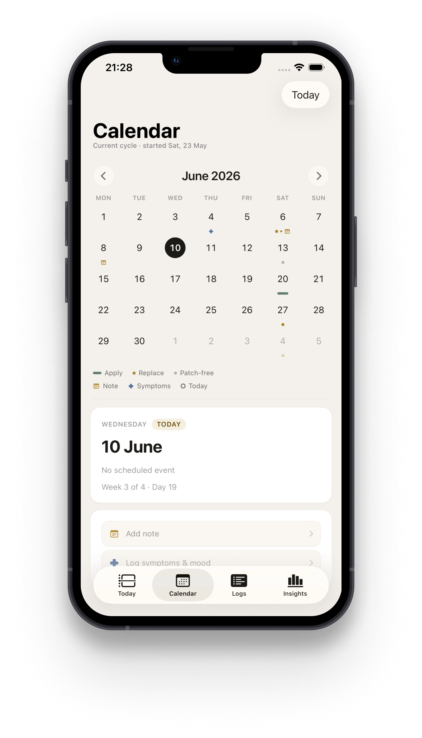 Calendar view — May 2026